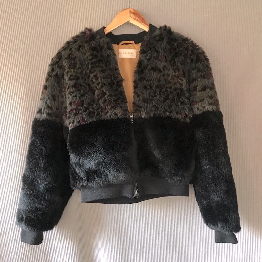 ARITZIA Golden Tna faux fur coat Mahoney Bomber - Picture 2 of 16